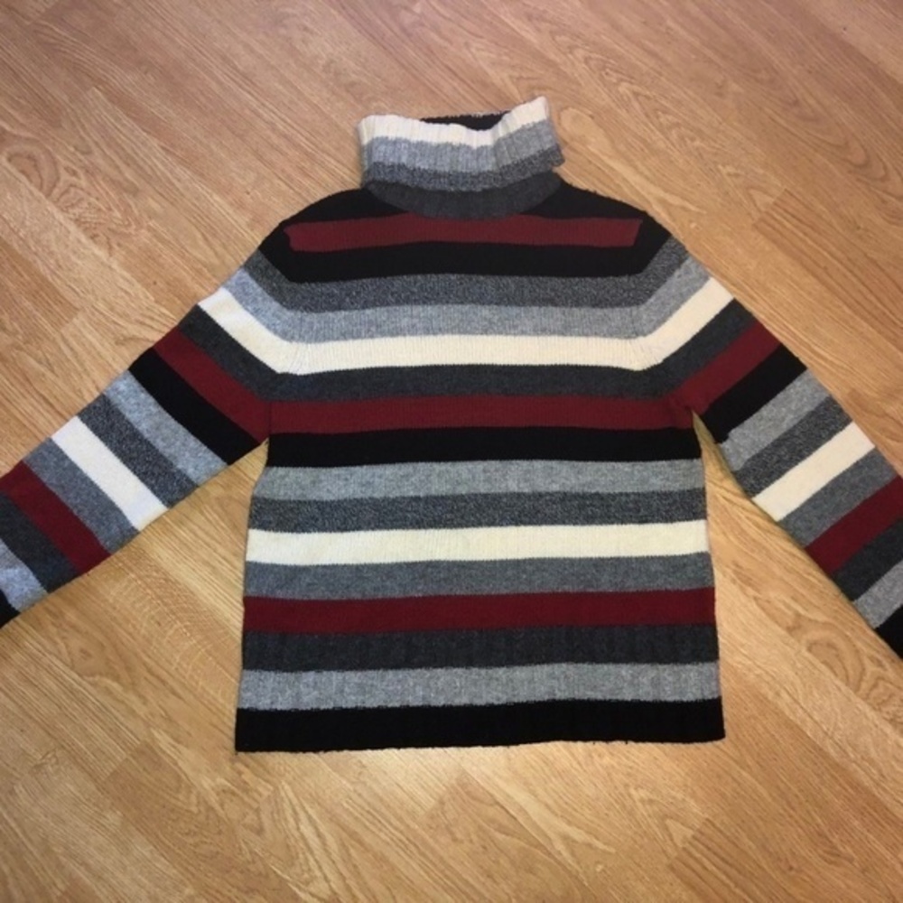 Old Navy  Large Wool Lambswool Sweater‎ Turtleneck Striped